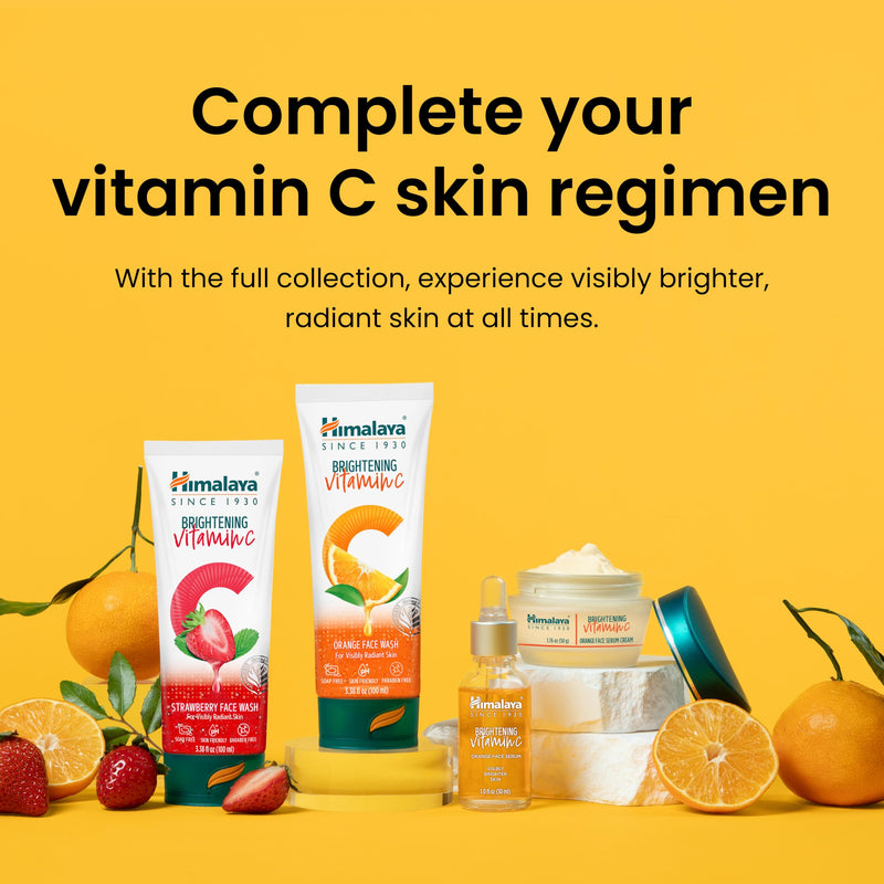 Himalaya Brightening Vitamin C Orange Face Wash, 3.38 fl oz | Gentle Facial Cleanser with Cellulose Beads & Amla Fruit Extract for Visibly Radiant Skin,Dermatologically Tested,ParabenFree 3.38 Ounce (Pack of 1)