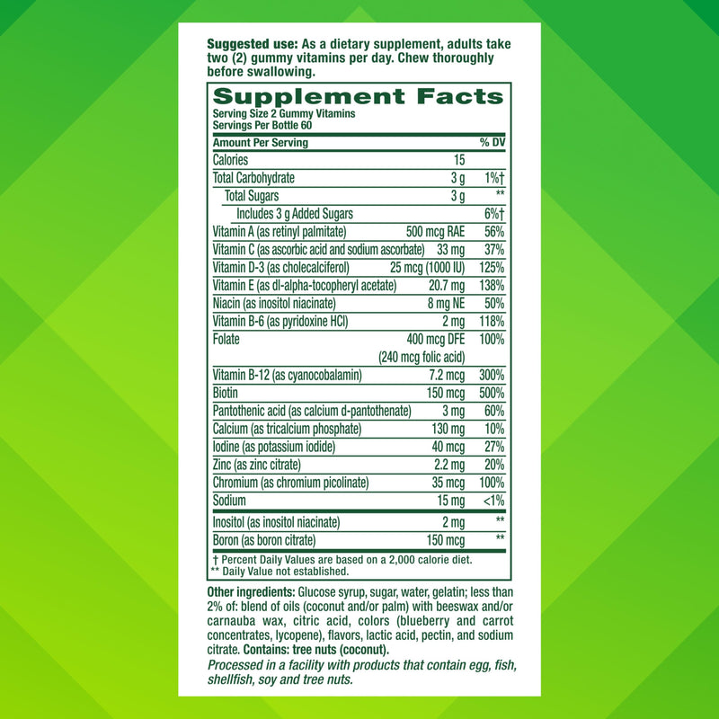 Vitafusion Women's Multivitamin Gummy | 120 Adult Gummies | with Vitamins A, B, C, D, E | Berry Flavor | Gluten and Dairy-Free Supplement 120 Count (Pack of 1) New Version: 120 count, +10% ACE Vitamins