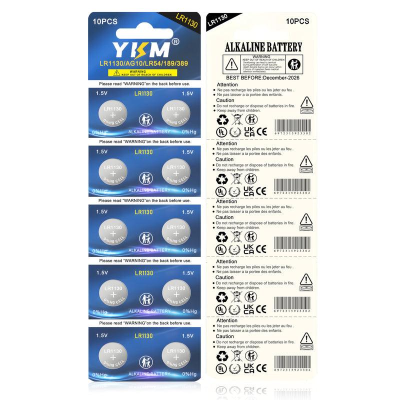 [Australia] - 10 Pack LR1130 Battery AG10 L1131f L1131 L1131c 389 390 LR54 LR 1130 1.5V Alkaline Batteries for Calculator Watch Battery 10 