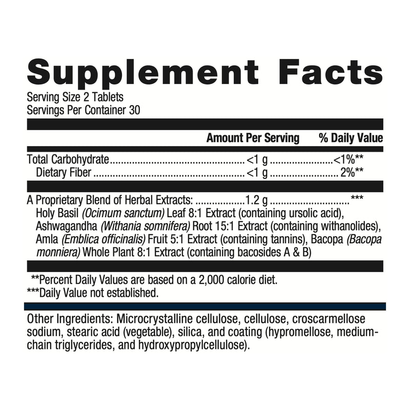 [Australia] - Metagenics Exhilarin - Energy & Stress Tolerance Support* - with Ashwagandha, Holy Basil, Amla & Bacopa - Designed in Style of Ayurvedic Medicine - 60 Tablets 