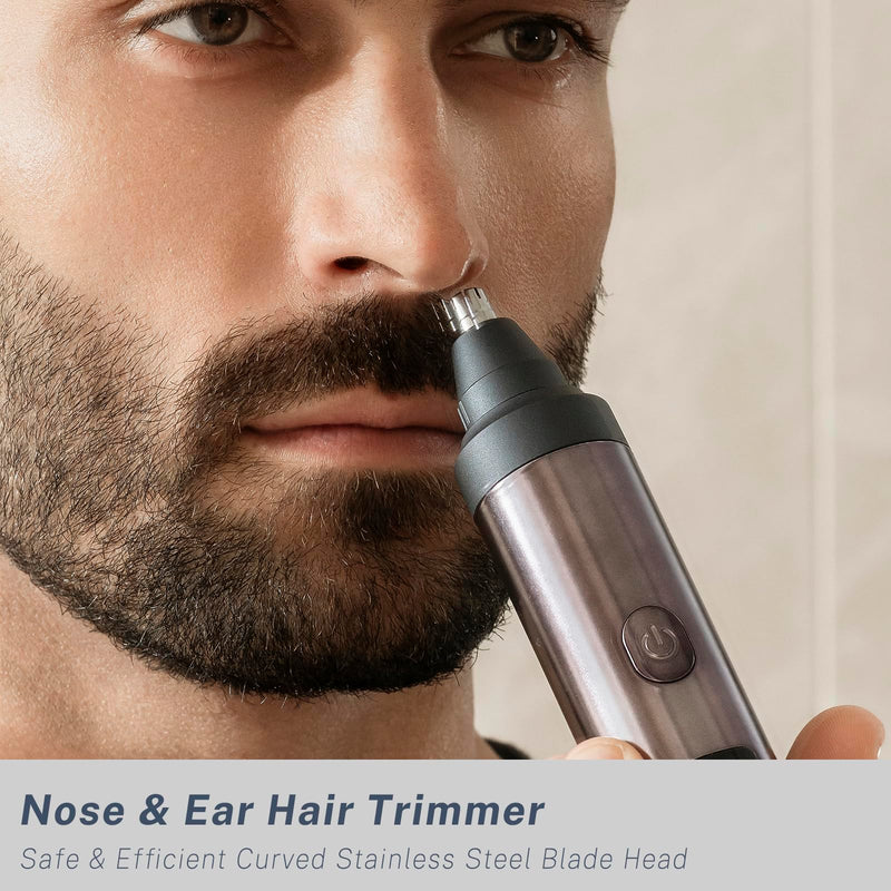 [Australia] - Beard Trimmer and Clippers Set for Men with Foil Shavers, Precision Dial Adjustable 20 Lengths, All-in-One Hair Trimmers for Face Head Nose Full Body, IPX7 Waterproof Wet/Dry, USB-C Rechargeable Dock 
