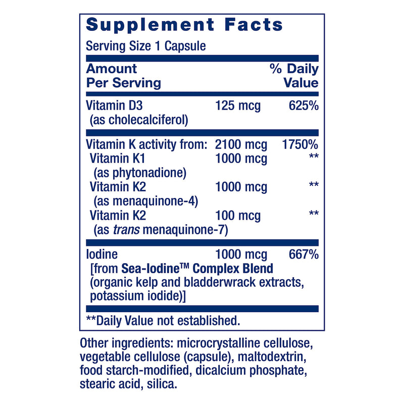 Life Extension Super Omega-3 Plus EPA/DHA Fish Oil, Sesame Lignans & Vitamins D and K with Sea-Iodine, Vitamin D3