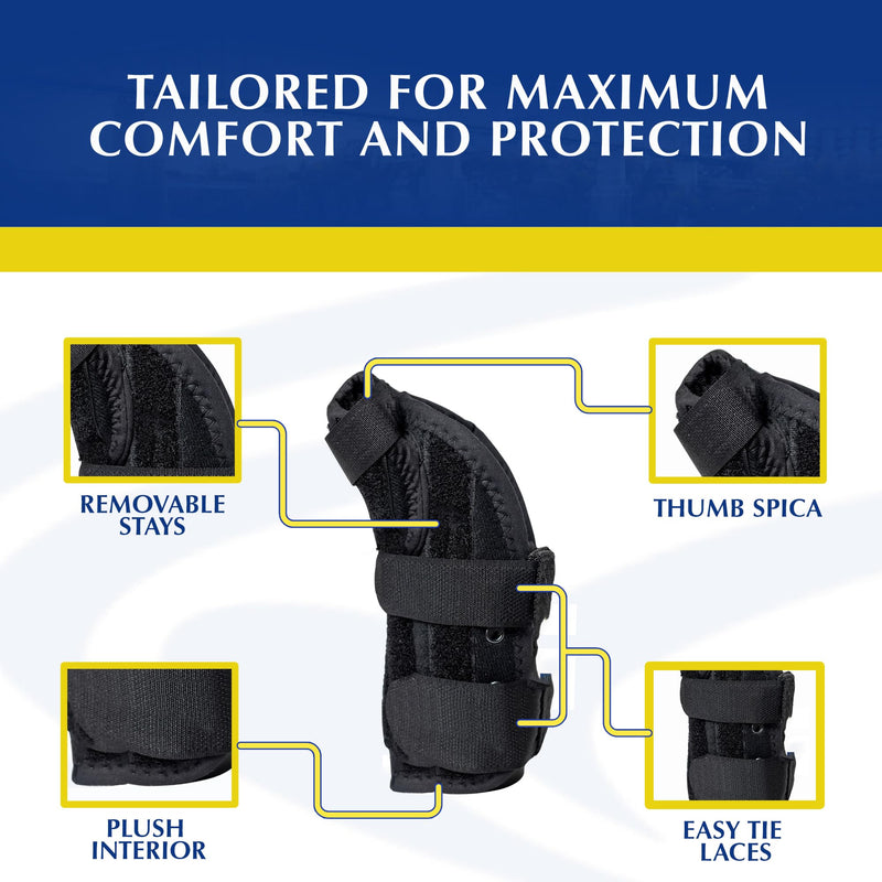 Brace Direct Pediatric Thumb Spica Wrist Splint for Kids - Childrens Thumb Immobilizer for Sprains, Tendonitis, Carpal Tunnel, Juvenile Arthritis (Child: Left Wrist 3-5" Circ)