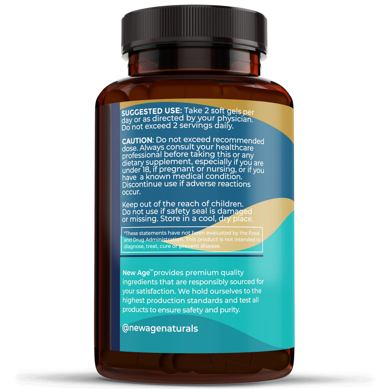 NEW AGE Omega 3 Fish Oil Supplement - Non GMO - EPA, DHA Fatty Acids Gluten Free (270 Softgels (Pack of 3)) 270 Softgels (Pack of 3)