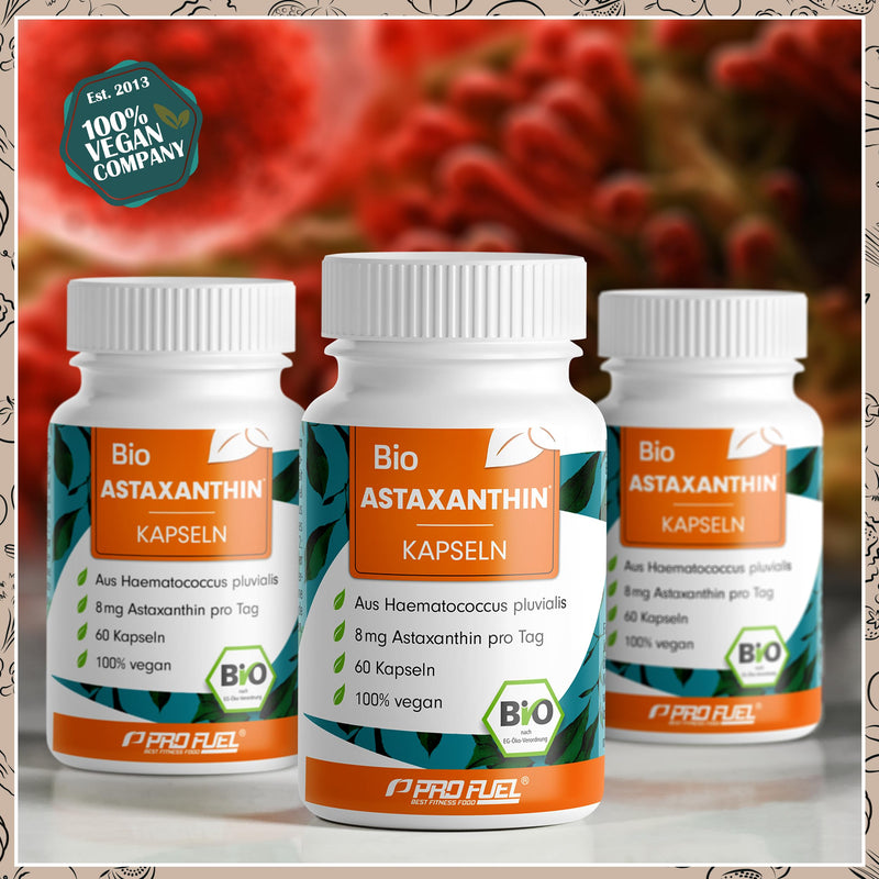 [Australia] - ORGANIC Astaxanthin capsules 60x - Astaxanthin high dose & organic - 8 mg Astaxanthin per capsule - Algamo® Premium Astaxanthin from the blood rain algae (Haematococcus pluvialis) - laboratory tested with certificate 1x 60 capsules 