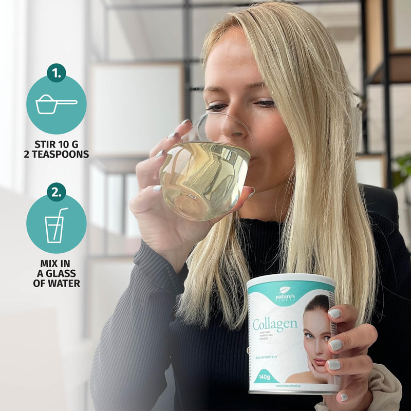 Nature's Finest by Nutrisslim Collagen Powder: 100% Hydrolysed Bovine Collagen - Pure, Natural Collagen Supplements for Women - Optimal Absorption, Unflavored 140 g (Pack of 1)