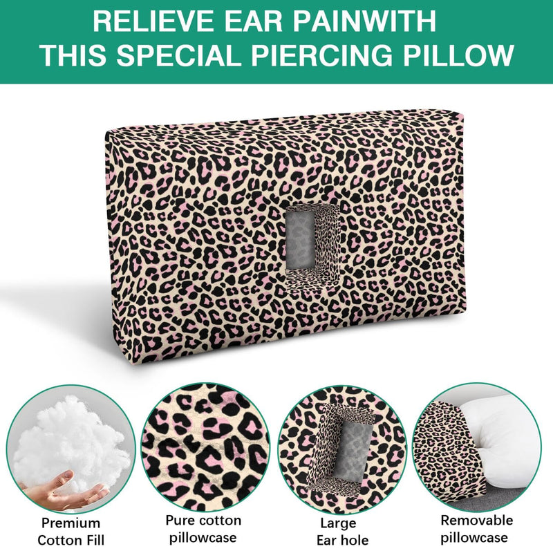 [Australia] - Ear Piercing Pillow for Side Sleepers,Rectangle Design with Big Hole for Ear Protection & Pain Relief,Soft & Breathable,Washable Cover (22x13x4 inches) Brown 22"*13"*4" 