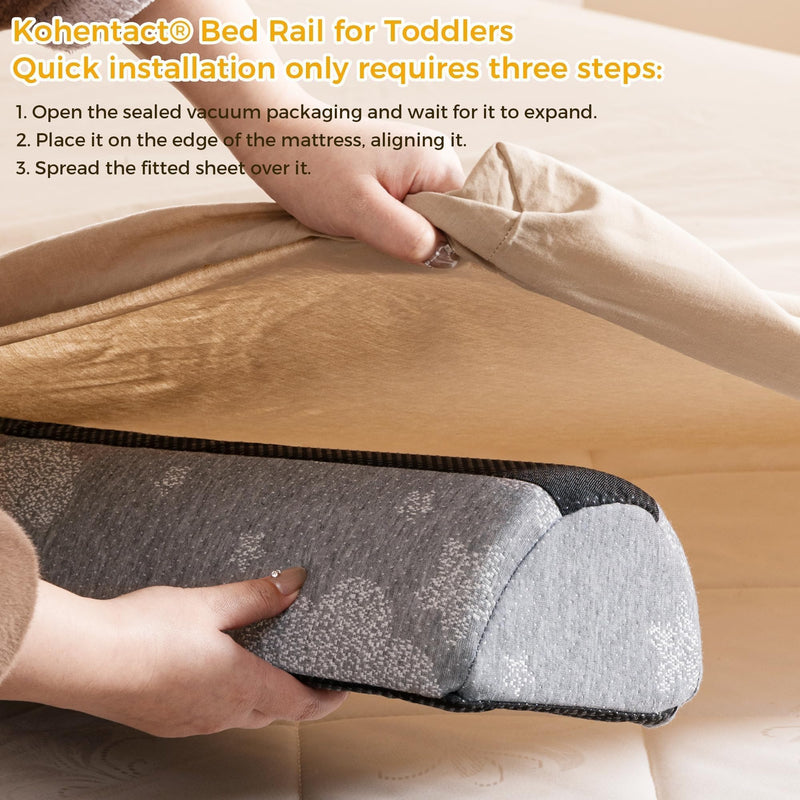 [Australia] - Bed Rail Bumpers for Toddlers 2pcs - Foam Fold Bed Bumper Guard with Dual Non-Slip Pads Waterproof Washable Soft Removable Cover Safe Bed Rail for Toddlers, Kids Seniors 2 