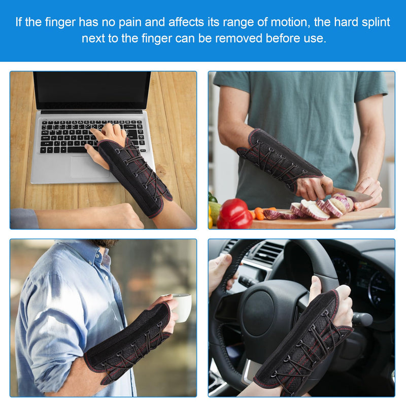 Carpal Tunnel Wrist Brace Night Support - Wrist Splint Arm Stabilizer & Hand Brace for Carpal Tunnel Syndrome Pain Relief with Compression Sleeve for Forearm or Wrist Tendonitis Pain (Left, L) Left Hand-L