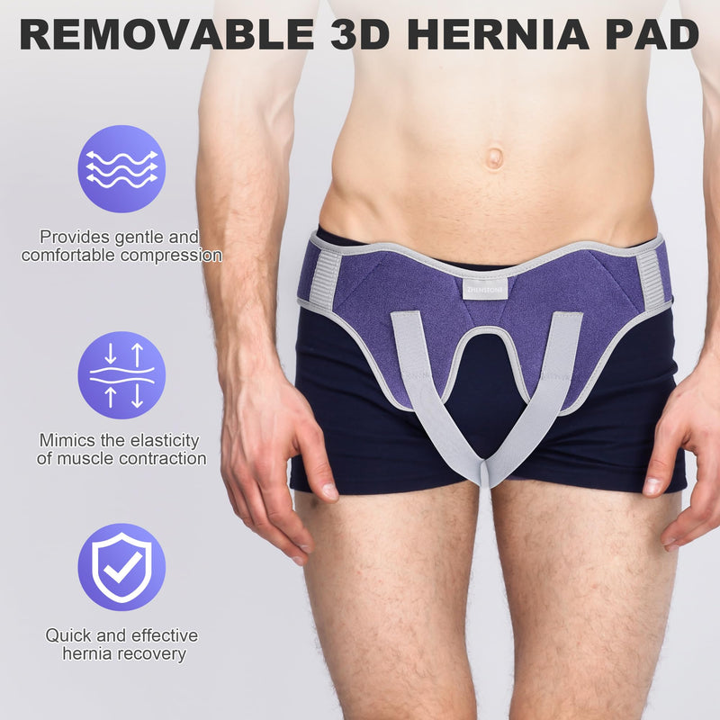 [Australia] - ZHENSTONE Hernia Belt Binder for Single/Double Inguinal or Sports Hernia, Hernia Support Brace for Men for Women Pain Relief Recovery Strap with 2 Removable Compression Pads 1 