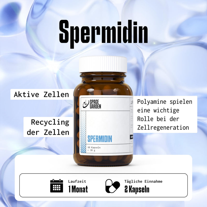 [Australia] - Spacegarden - 300mg spermidine, cell regeneration - 60 spermidine capsules without additives - natural spermidine, vegan range for 1 month 