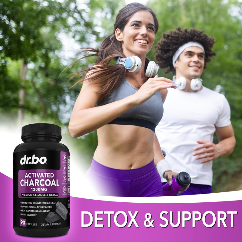 [Australia] - Activated Charcoal Capsules Cleanse Detox - 1200mg Organic Coconut Charcoal Pills for Stomach Gas and Bloating Relief for Men Women Kids - Active Charcoal Capsules Powder Binder Supplements for Gut 