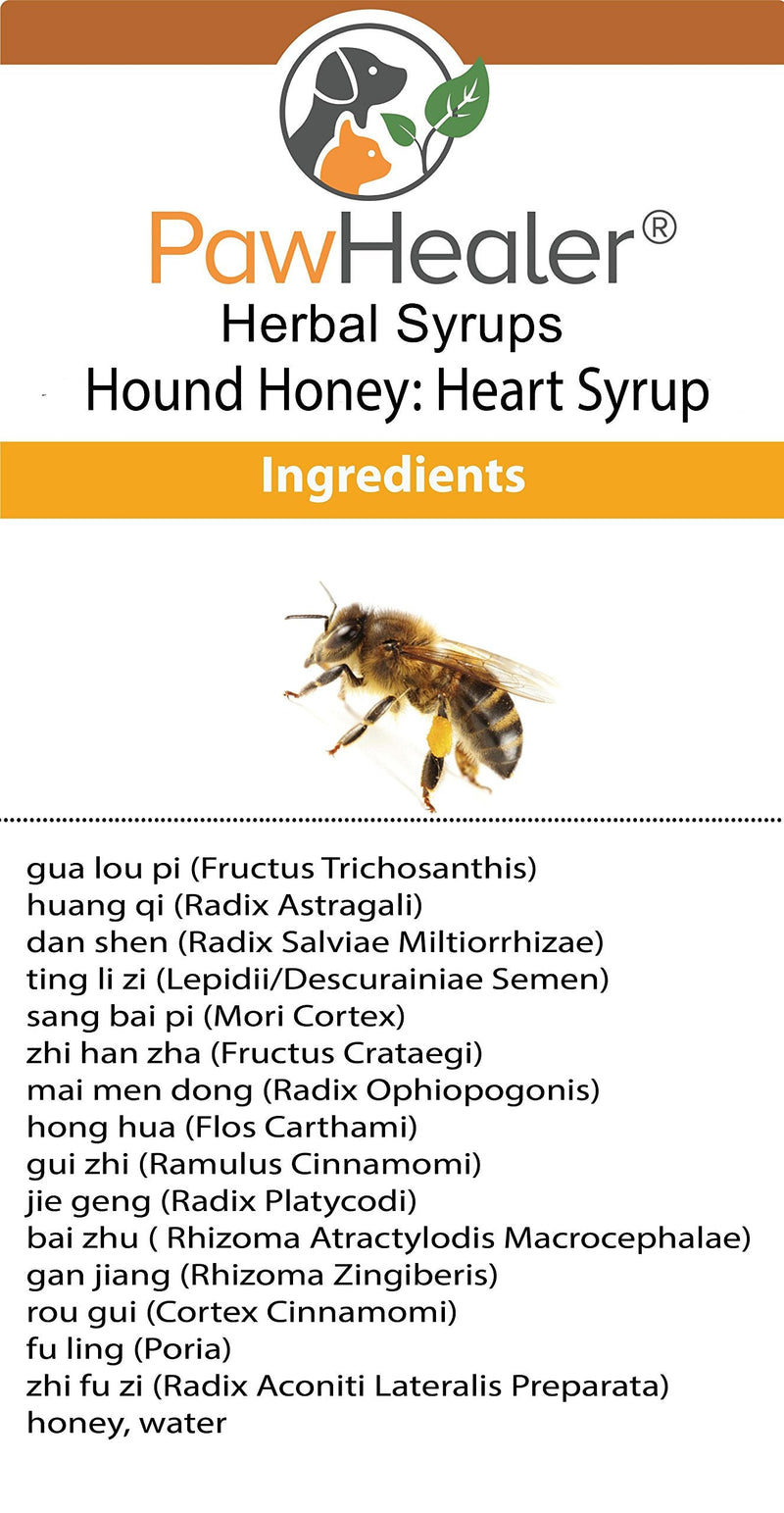 PawHealer® Hound Honey: Heart Syrup - Herbal Remedy for Dog's Cough - 5 fl oz - Suppressant - Herbal Remedy - Gagging & Wheezing Due to Heart… - PawsPlanet Australia
