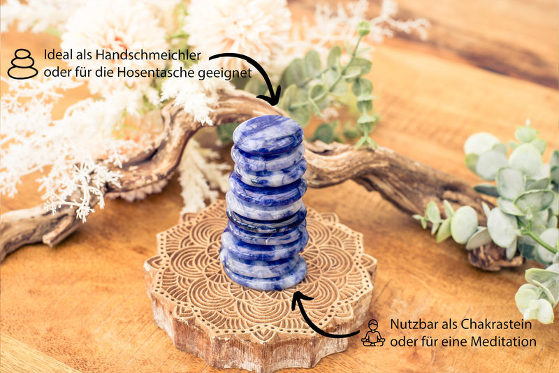 [Australia] - Sodalite disc stone | Hand flatterer pocket stone | High-quality gemstone Life Source Plus 