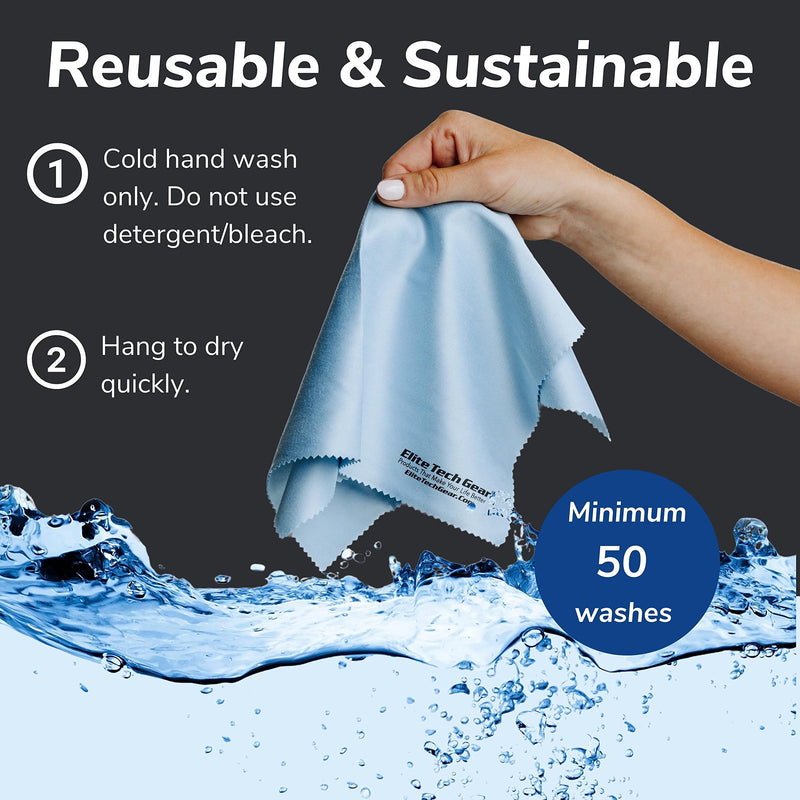 [Australia] - Microfiber Cloth - 4-Pack, 12" x 12" Oversized Cleaning Cloths. Washable and Durable Microfiber Cleaning Cloth for Glasses, Lenses, Electronics and Screens. High Tech Quality Material Light Blue 4-Pack "OVERSIZED" 