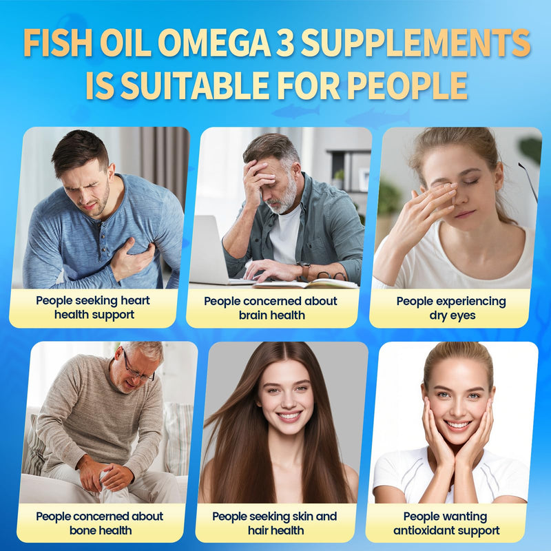 VivoNu Triple Strength Fish Oil Omega 3 Supplements - 4200mg, 300 Softgels | Enteric-Coated for No Fishy Aftertaste | for Women and Men | Wild-Caught | Third-Party Tested 300 Count (Pack of 1)