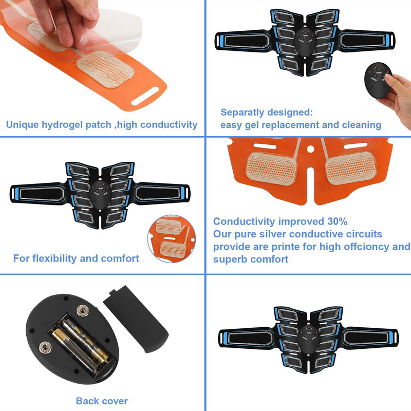 Abs Stimulator for Men Women, Portable Ab Stimulator Muscle Toner for Home Office Blue-02