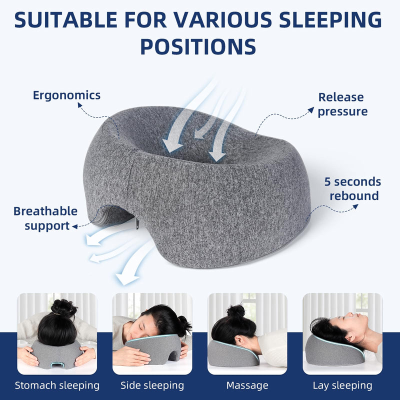 [Australia] - LIARTY Face Down Pillow with Silk Cover, Massage Headrest for Bed, Eyes Comfort, Stomach Sleeping, Prone Sleepers, Beach Tanning, Salon Spa Accessories Equipment 