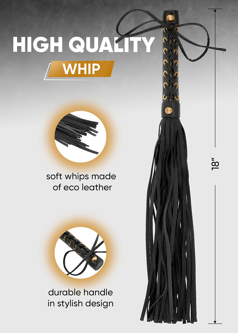 [Australia] - SM Whip Set Flogger Crop 18'' Adult Whip BSDM Paddles floggers and Paddles and Whips Sex BDSM Starter kit 