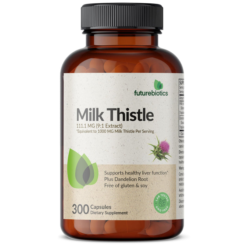 [Australia] - Futurebiotics Milk Thistle Silymarin Marianum & Dandelion Root Liver Health Support, Antioxidant Support, Detox, 300 Capsules 300 Count (Pack of 1) 