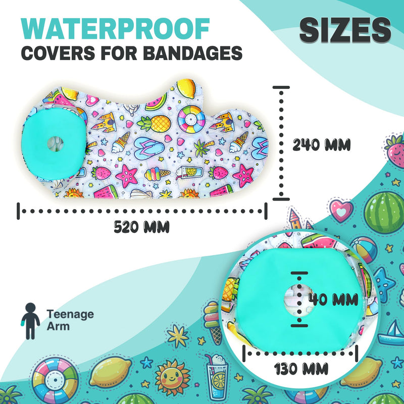 [Australia] - DOJA Barcelona | Plaster protection waterproof hand children 51x24cm | Waterproof PVC plaster protection with silicone closure | Plaster cover child or teenager | Waterproof shower protection for shower or pool 