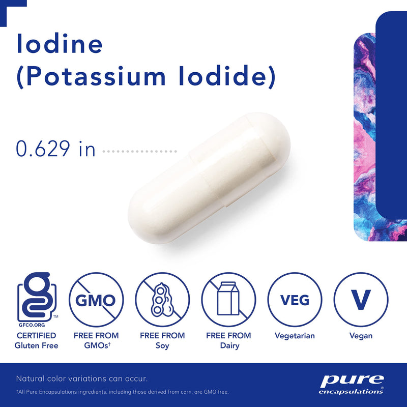 [Australia] - Pure Encapsulations Iodine - Supplement to Support The Thyroid & Help Maintain Healthy Cellular Metabolism - with Premium Potassium Iodide - 120 Capsules 120 Count (Pack of 1) 