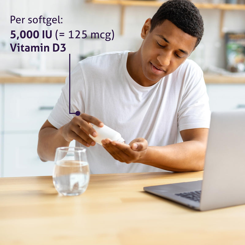 Healthy Origins, Depot Vitamin D3, 125mcg (5,000IU), 1 Capsule Every 5 Days, 360 Softgels, Highly Dosed, Soy Free, Gluten Free, Non-GMO