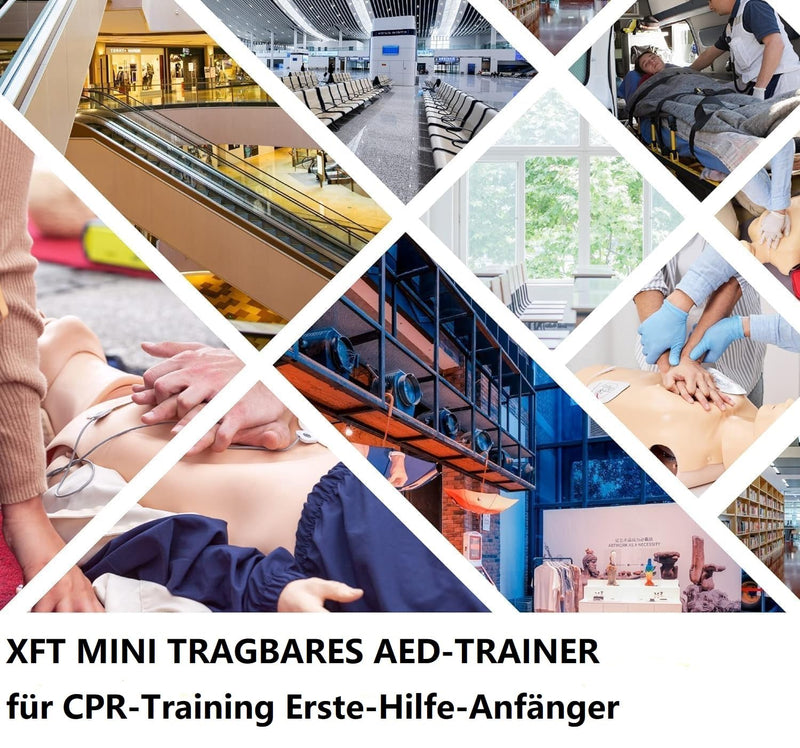 [Australia] - Mini AED trainer, AED training device German, XFT first aid training device for AED training, AED training device with CPR training device machine for defibrillator trainees beginners (XFT-D0009) 