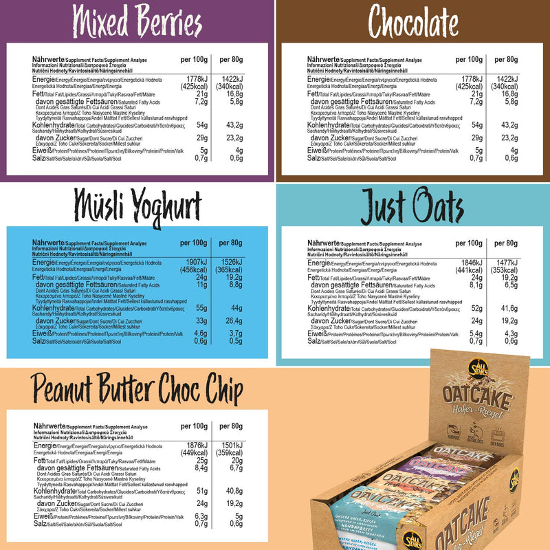 [Australia] - All Stars Oatcake oat bar mix box I 12 energy bars 80g each I protein bar with oat flakes & high-quality carbohydrates I sweet muesli bar super filling 