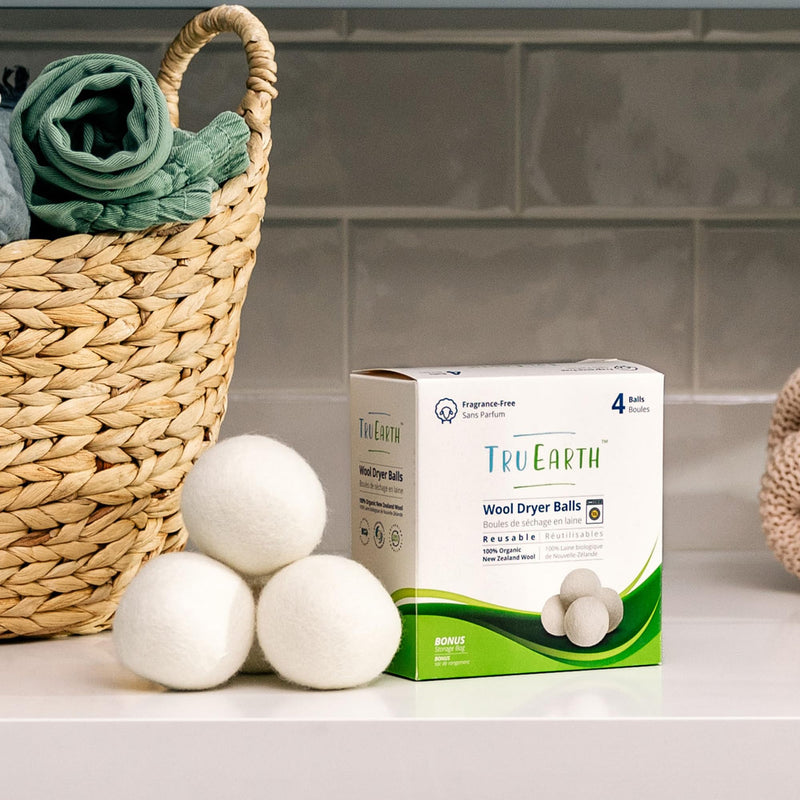 [Australia] - Tru Earth Wool Dryer Balls, Set of 4 XL 100% Wool Anti-Static Dryer Balls for Laundry, Reusable All Natural Dryer Balls 
