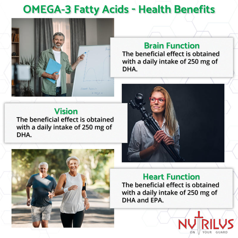 Omega-3 Fish Oil 90 Softgel Capsules 1000mg - High Strength Omega 3 - Brain & Vision & Heart Health - UK Made Supplement