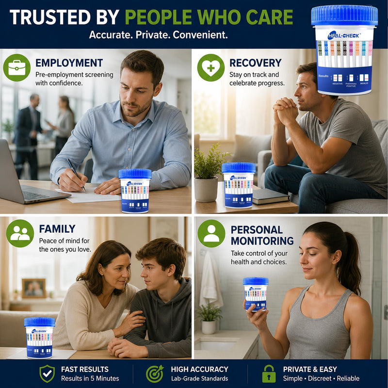 [6 Pack] HEAL-CHECK 16 Panel Drug Test Kit with Fentanyl for Home,Workplace | Multi Drug Test Cup, Screens THC FEN AMP BUP BAR BZO COC MET MDMA OPI MTD OXY PCP PPX TCA TML, Covers More Drug Classes Test 6 PACK