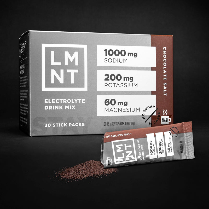 [Australia] - Drink LMNT Zero Sugar Hot Chocolate or Coffee Mixer - Chocolate Salt | Drink Mix | 30-Count 30 Count 