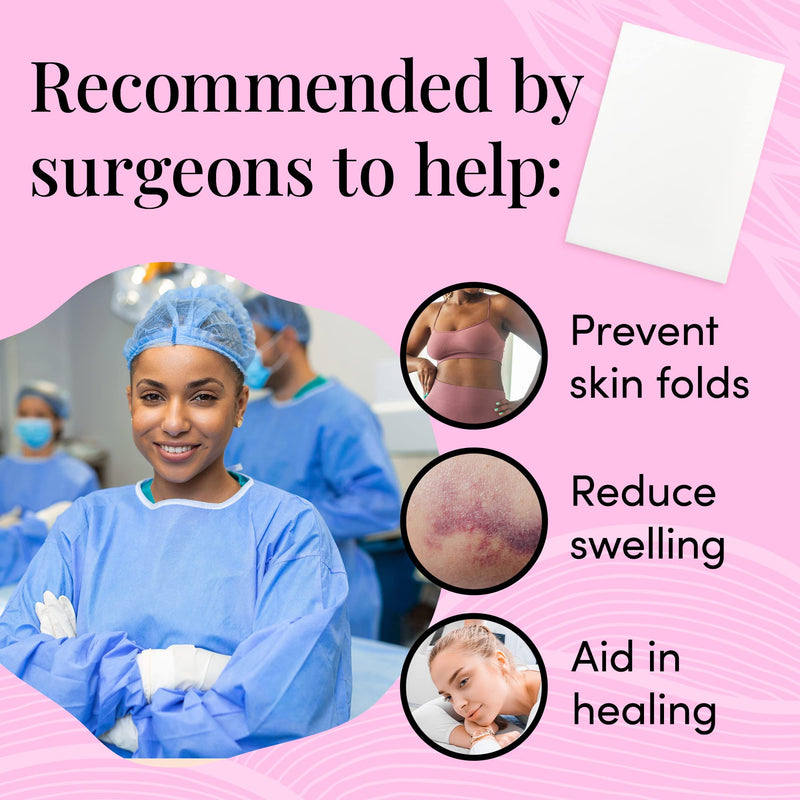 IMPRESA Extra Thick Lipo Foam Pads - Surgical Foam Pad Compression - White 3-Pack 8 x 11 x 0.625 in - Extra Padding for Post-Op Garments