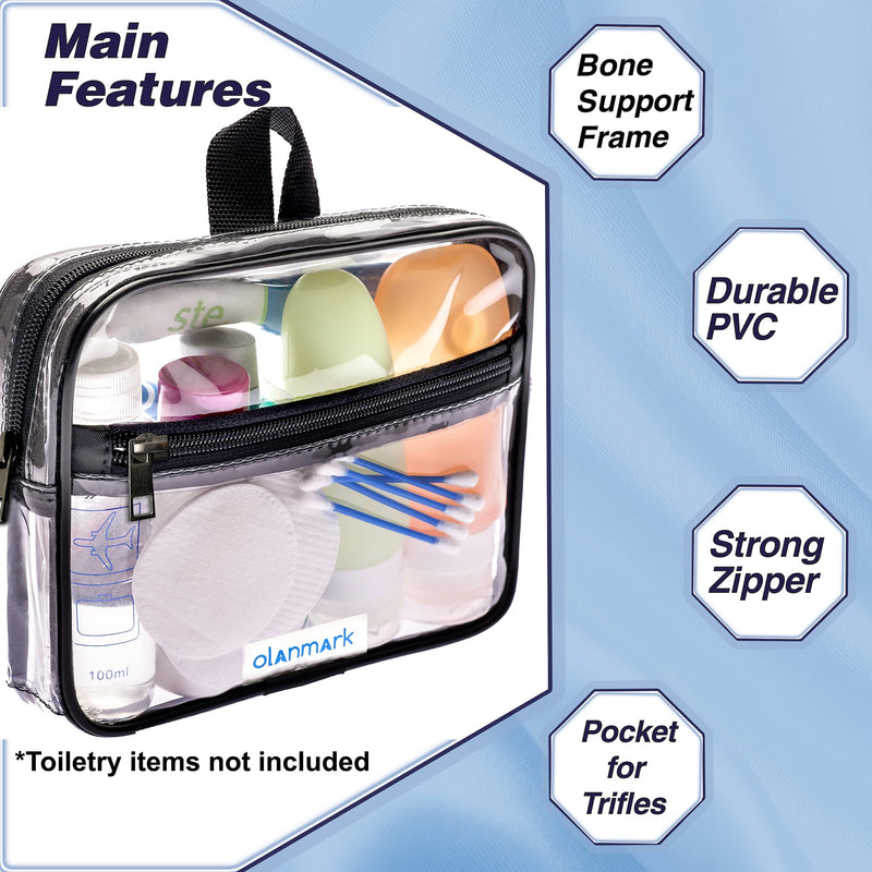 Clear Compression Packing Cubes 3 Set - TSA Approved Toiletry Bag 3-1-1 Clear Travel Cosmetic Bag with Handle