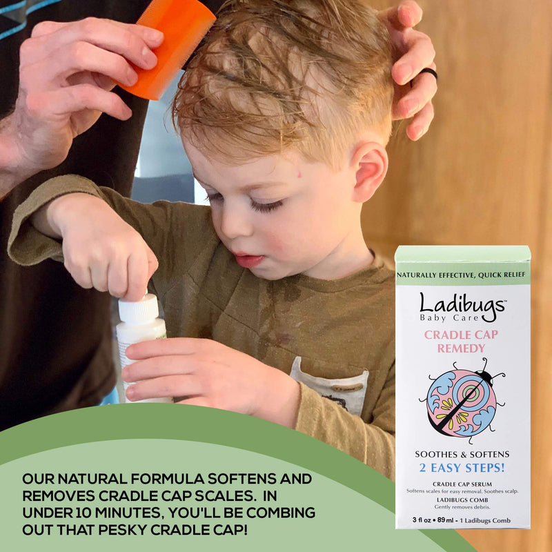 [Australia] - Cradle Cap Remedy Kit, 3oz | Includes Cradle Cap Serum & Fine-Toothed Comb | Effectively Removes Scales & Flakes | Soothes & Softens Scalp 