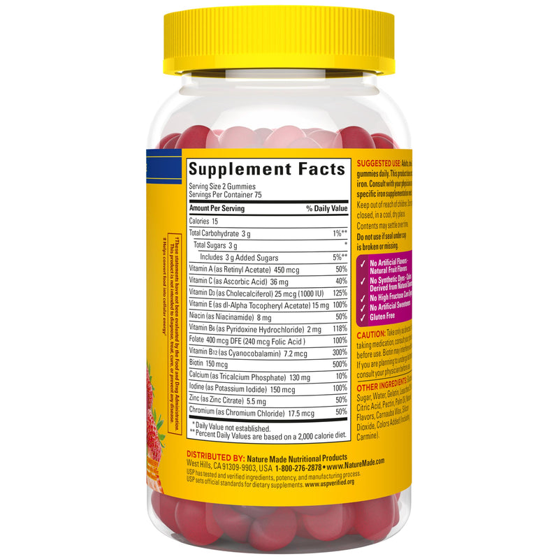 Nature Made Multivitamin for Women, 150 Multi Vitamin Gummies | Womens Gummy Multivitamins for Daily Nutritional Support, Strawberry Flavored, 75 Day Supply 150 Count (Pack of 1)