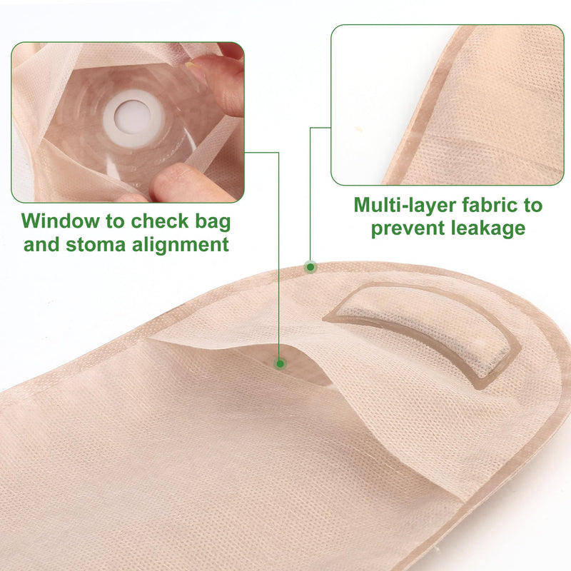 [Australia] - LotFancy Colostomy Bags, Pack of 20, Ostomy Supplies, One-piece Drainable Pouches with Closure for Ileostomy Stoma Care, Cut-to-Fit, Max 64mm Velcro Closure, 20PCS/Bag 