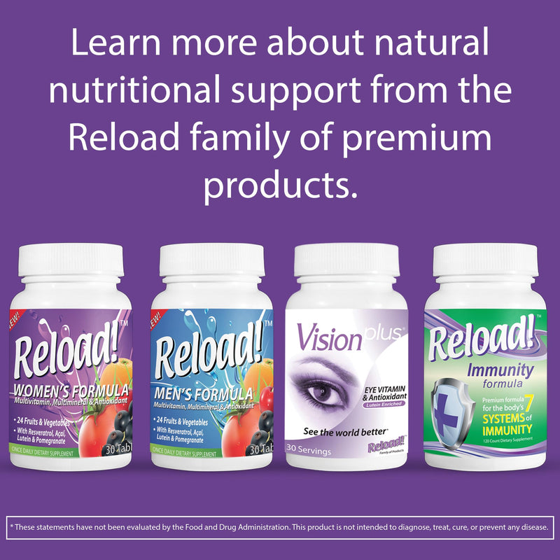 Reload! for Women Formula | Women’s Daily Multivitamin with 24 Fruits & Vegetables, Resveratrol & Biotin | Energy, Immunity & Hair, Skin & Nails Support | 30 Tablets