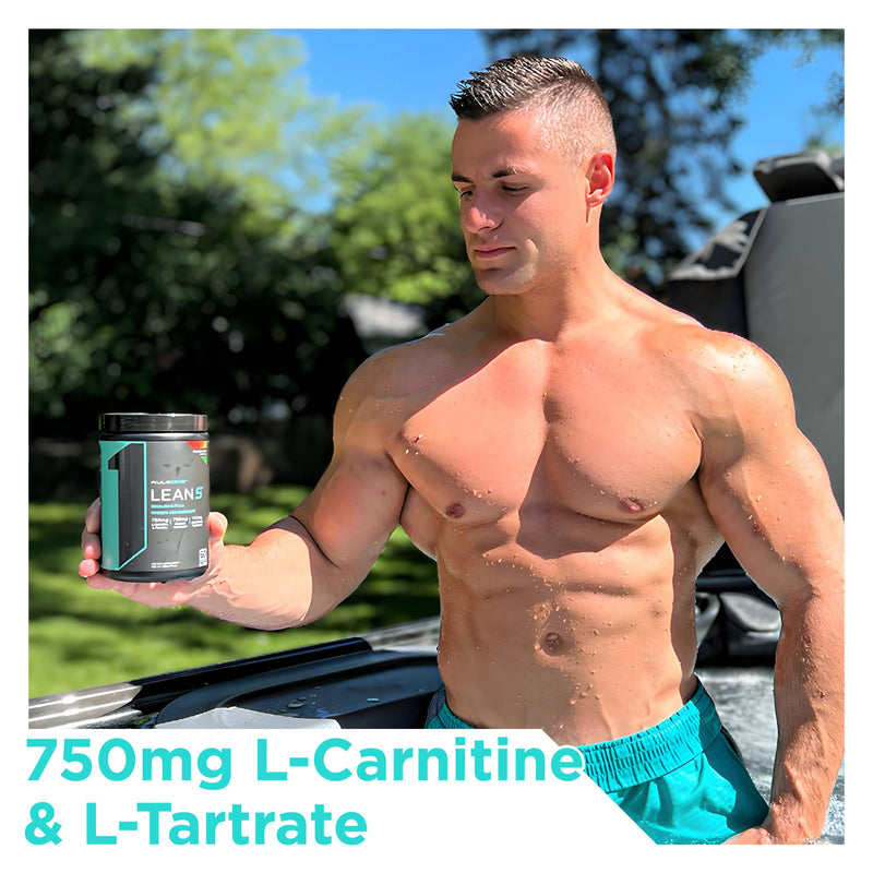 [Australia] - Rule 1 R1 Lean5, Blue Razz Lemonade - 11.9 oz - Stimulant-Free Formula with CLA, Garcinia Cambogia Extract & Carnitine - 60 Servings 