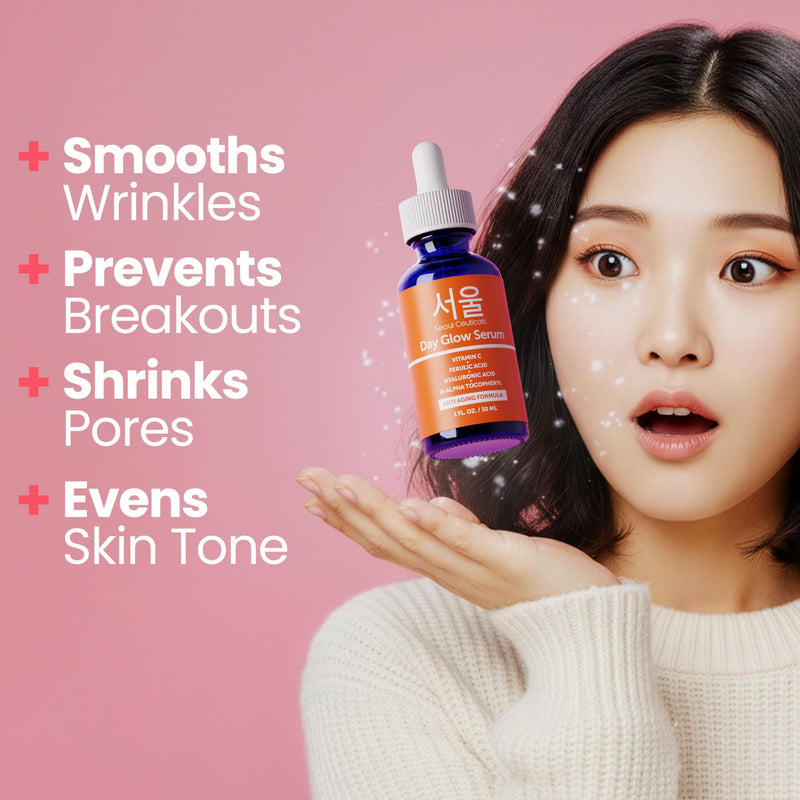 SeoulCeuticals Korean 20% Vitamin C Serum for Face + CE Ferulic 2oz Vit C | C E Ferulic, Hyaluronic Acid, Vitamin E, Vegan, Cruelty Free, Large C+E Skin Care Facial Glow Oil, K Beauty Skincare 2 Fl Oz (Pack of 1) Vitamin C Citrus