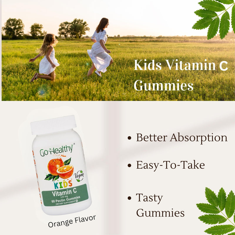 Go Healthy Multivitamin Gummies (1 Bottle) and Vitamin C Gummies (1 Bottle) for Kids, Toddlers, Vegetarian, Kosher & Halal, Gluten Free, Non-GMO Bundle