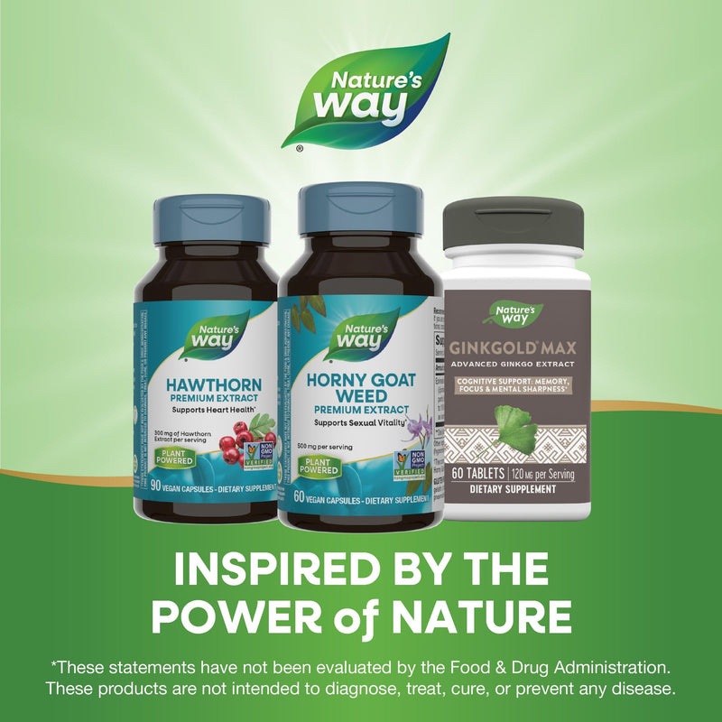 [Australia] - Nature's Way Horny Goat Weed Premium Extract Sexual Vitality,* Non-GMO, Vegan, 60 Capsules 
