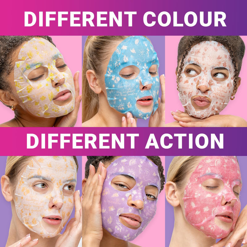 VIABEAUTY 6 Pack of Sheet Face Masks Skincare - Collagen Face Mask Sheets with Hyaluronic Acid, Vitamin C, Snail Mucin - Facial Sheet Mask for Hydrating, Moisturizing, Rejuvenating 1 Count (Pack of 6)