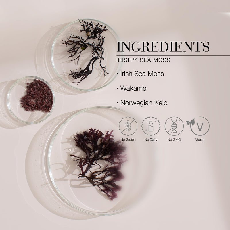 New Nordic Irish Sea Moss Extract - Powerful Tri-Algae Complex with Pure Kelp & Seaweed - Vegan & Gluten Free - Compressed Raw Powder - 30 Tablets