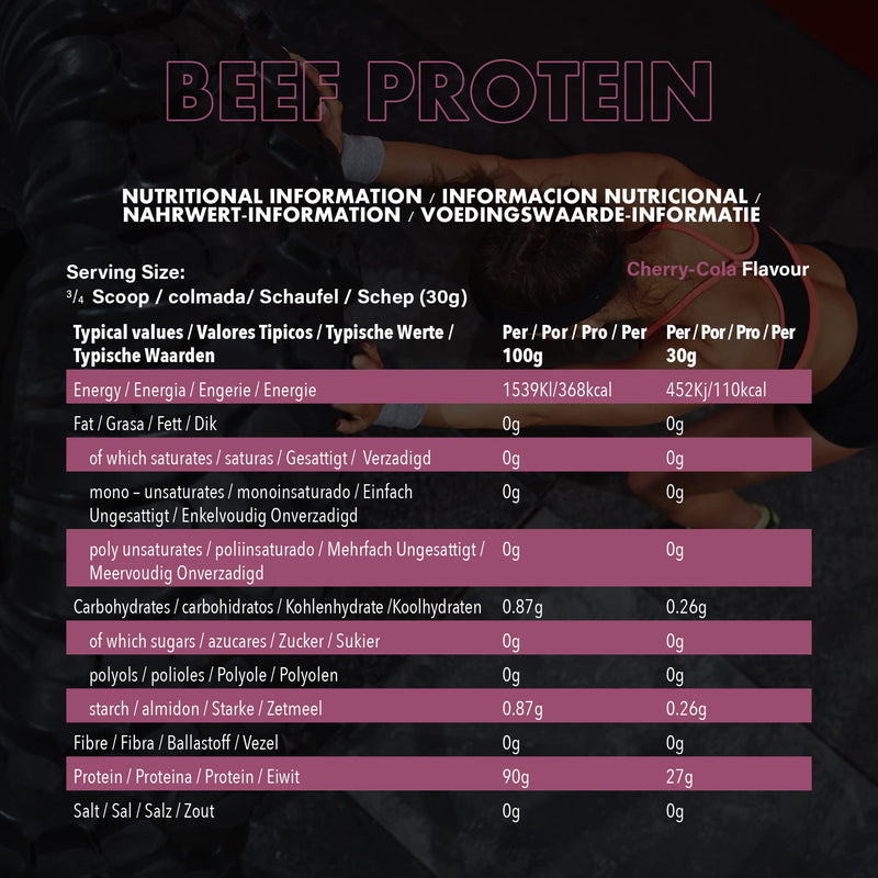 NXT Beef Protein Isolate 540g - High Protein Powder in Natural Amino Acids - Paleo, Keto Friendly - Dairy and Gluten Free | 540g (Cherry Cola)