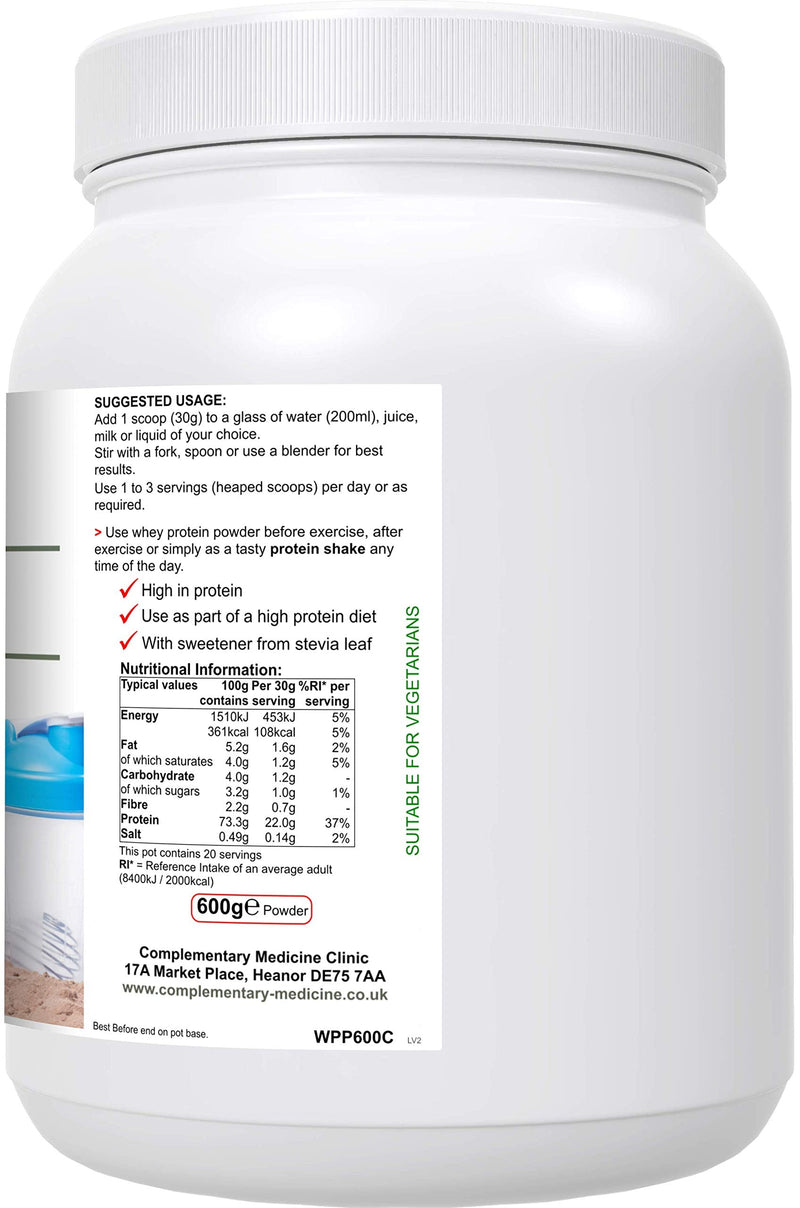 BodyFuel Whey Protein Isolate & Concentrate Chocolate Flavour – NO Artificial Sweeteners - NO GMOs -Vegetarian, 600g powder