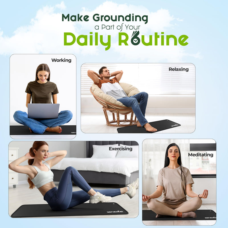 [Australia] - Grounding Mat | 24x16 Inches Large Earthing Pad for Relieving Anxiety, Stress & Inflammation | Versatile Ground Therapy for Working, Relaxing & Yoga | Earth Grounding Sheet for Bed & Desk S-24*16 Inch 