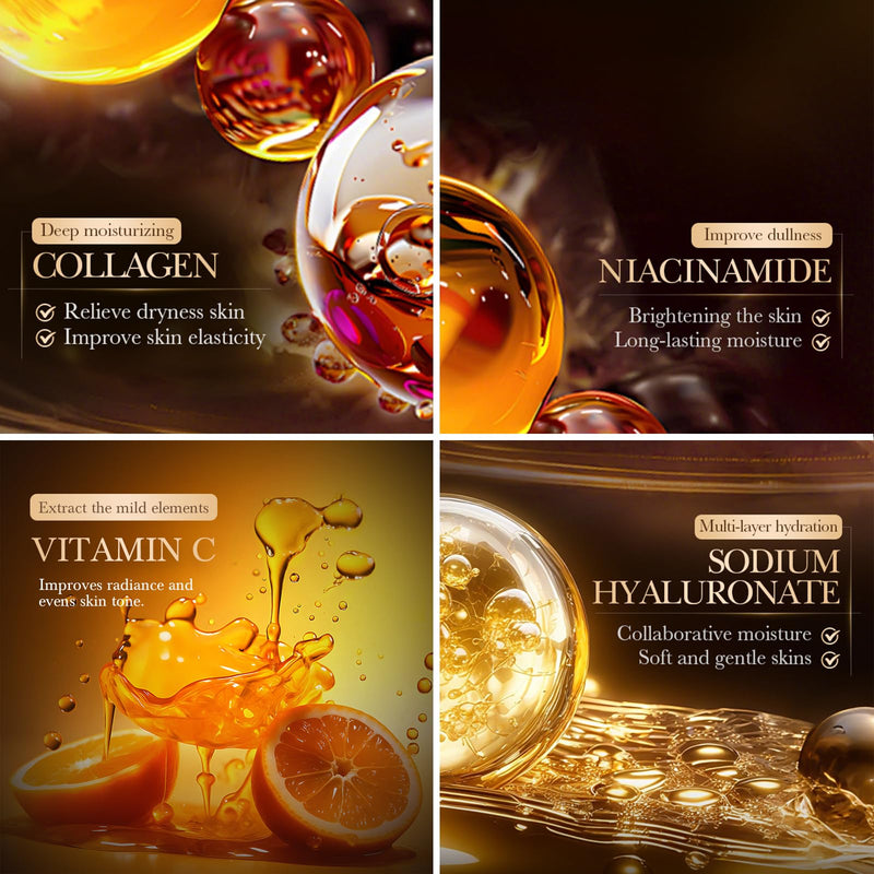 Deep Collagen Vitamin C Capsules Cream 50g,Contains Collagen Vitamin C Niacinamide Sodium Hyaluronate Long-lasting Moisture,Reduce Wrinkles & Dullness Capsules Face Cream