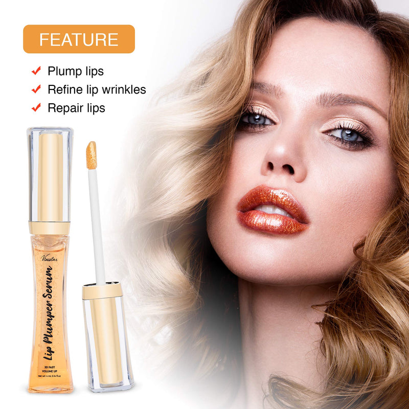 Lip Plumper, Upgraded 3D Natural Lip Enhancer, Lip Plumping Lip Gloss, Fuller & Hydrated, Sexy Lip Gloss, Formulated by Safe Ingredients